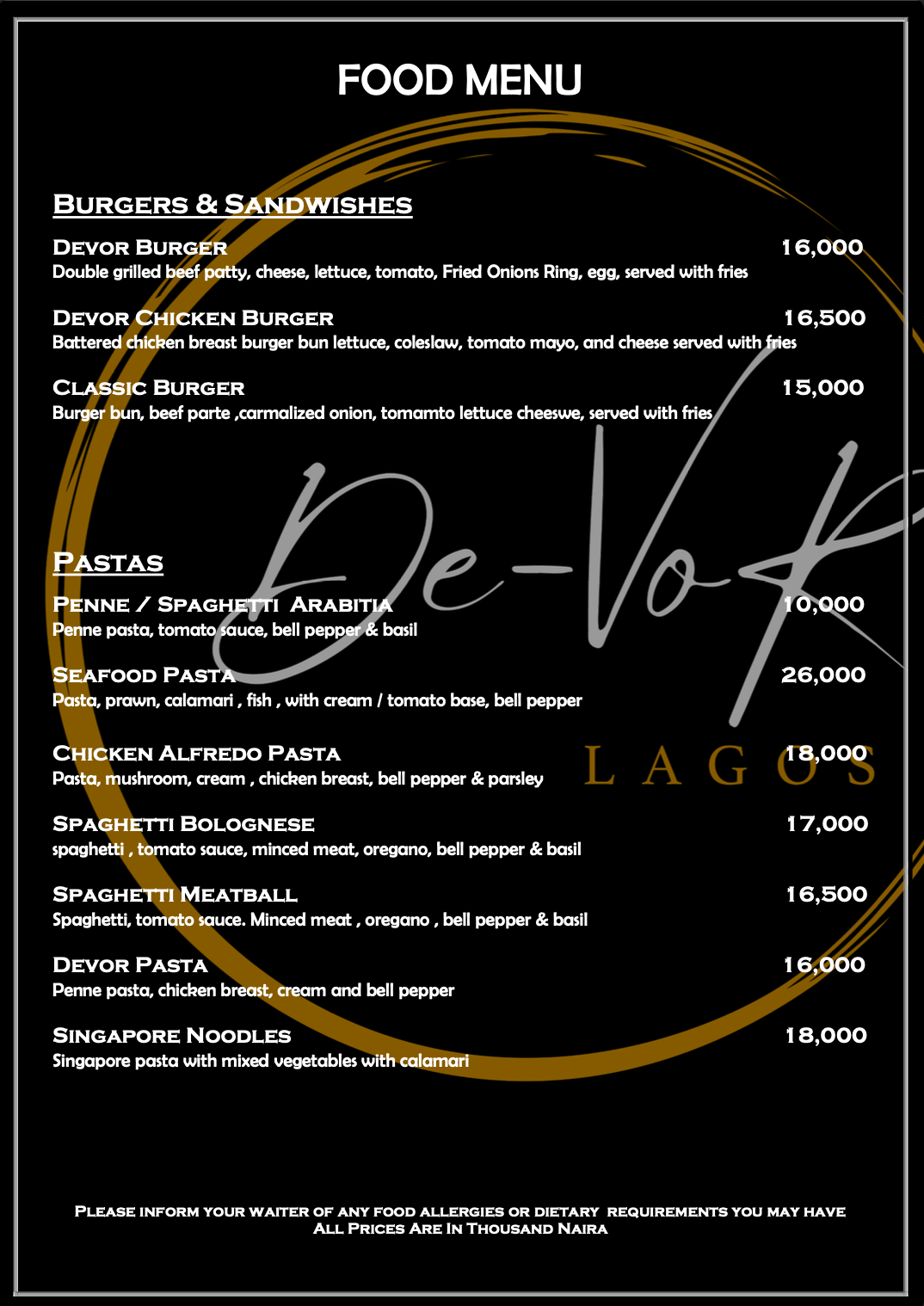 Food Menu 2